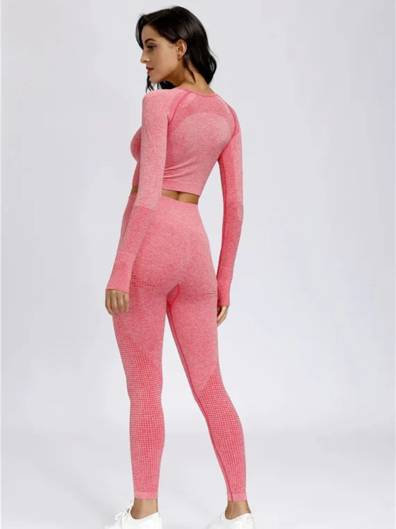 Flexelevate Light Pink Vital Seamless Yoga Set Gym Clothing