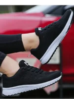 FlexElevate Women's Fashion Black Sneakers