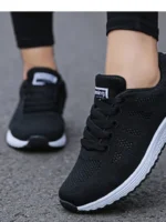 FlexElevate Women's Fashion Black Sneakers