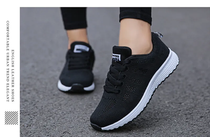 FlexElevate Women's Fashion Black Sneakers