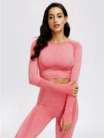 Flexelevate Light Pink Vital Seamless Yoga Set Gym Clothing