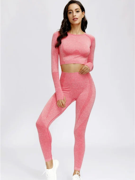 Flexelevate Light Pink Vital Seamless Yoga Set Gym Clothing