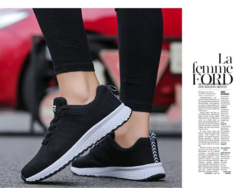 FlexElevate Women's Fashion Black Sneakers