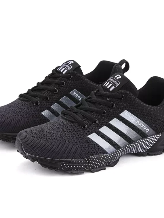 FlexElevate Lightweight Black Running Shoes