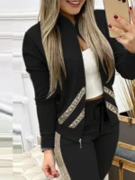 Flexelevate Women's Sequin Top and Leggings Two-Piece Set