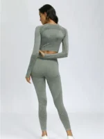 Flexelevate Light Green Vital Seamless Yoga Set Gym Clothing