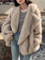 Flexelevate Luxury Gradient Animal Color Faux Fur Jacket