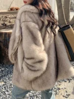 Flexelevate Luxury Gradient Animal Color Faux Fur Jacket