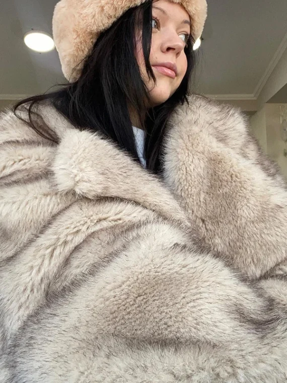 Flexelevate Luxury Gradient Animal Color Faux Fur Jacket