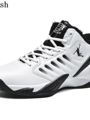 FlexElevate Women White Plush Basketball Sport Shoes