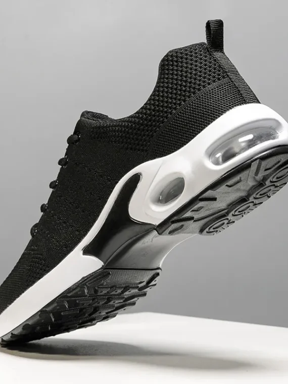 FlexElevate Lightweight Black & White Running Shoes