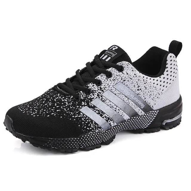 FlexElevate Lightweight Black & White Running Shoes