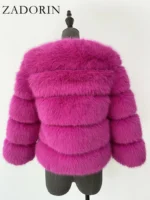 FlexElevate Elegant Faux Dark Pink Fur Jacket