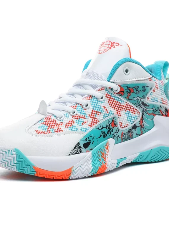 FlexElevate Orange & Blue Lightweight Basketball Shoes