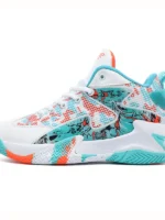 FlexElevate Orange & Blue Lightweight Basketball Shoes