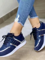 Flexelevate Women's Platform Leather Patchwork Sneakers