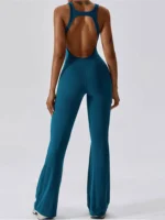 Flexelevate Solid Yoga Jumpsuit One Piece Outfit Fitness Bodysuit