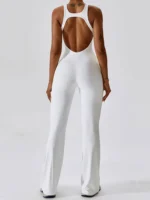 Flexelevate Solid Yoga Jumpsuit One Piece Outfit Fitness Bodysuit