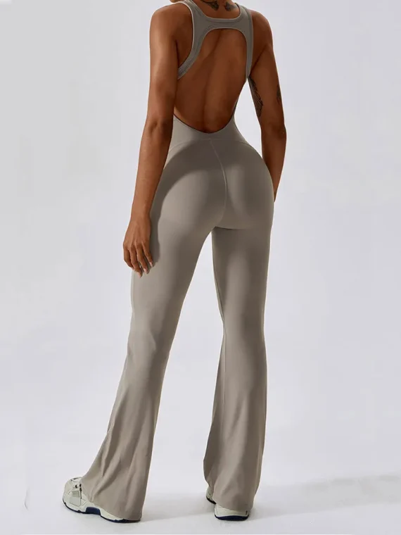 Flexelevate Solid Yoga Jumpsuit One Piece Outfit Fitness Bodysuit