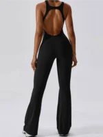 Flexelevate Solid Yoga Jumpsuit One Piece Outfit Fitness Bodysuit