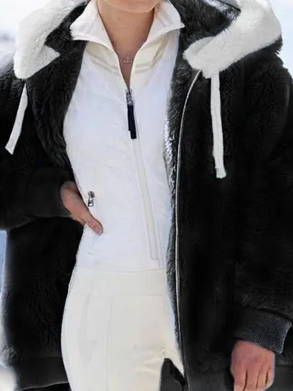 Flexelevate Winter Women's Plush Casual Hooded Jacket