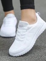 FlexElevate Women's Fashion White Sneakers