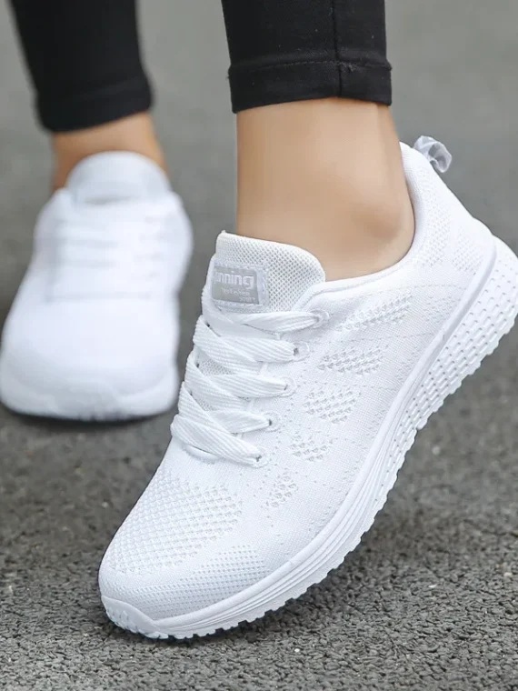 FlexElevate Women's Fashion White Sneakers