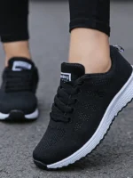 FlexElevate Women's Fashion Black Sneakers