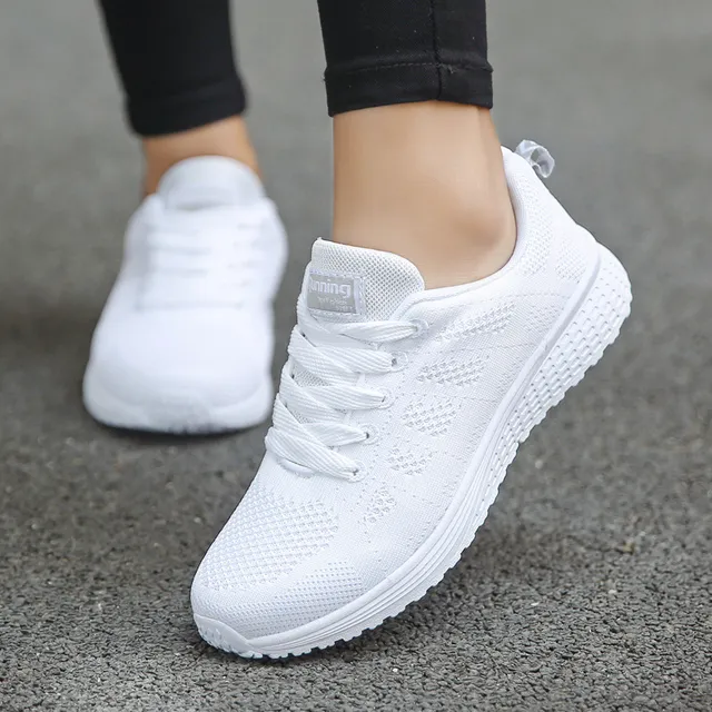 FlexElevate Women's Fashion White Sneakers