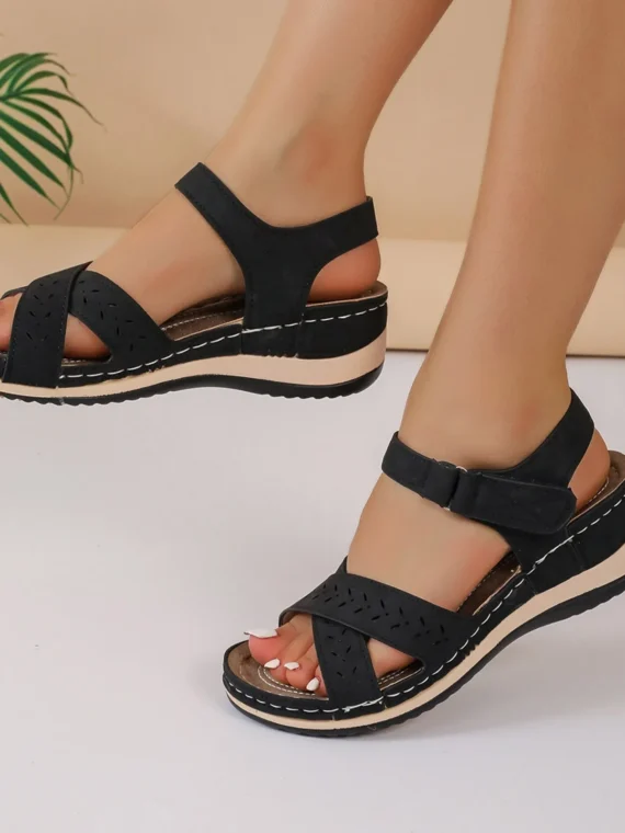 FlexElevate Women's Soft Wedge Beach Sandals