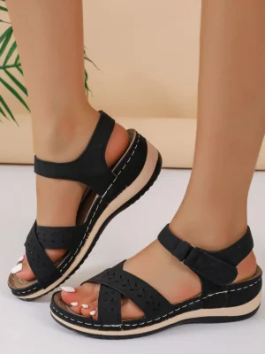 FlexElevate Women's Soft Wedge Beach Sandals