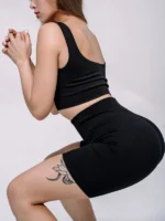 Flexelevate Women Seamless Ribbed Yoga Outfits 2 Piece Set