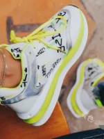 FlexElevate Women's Yellow Mesh Breathable Sport Shoes