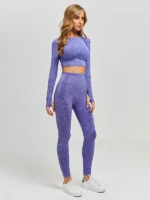 Flexelevate Purple Vital Seamless Yoga Set Gym Clothing