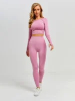 Flexelevate Pink Vital Seamless Yoga Set Gym Clothing