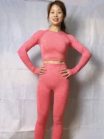 Flexelevate Light Pink Vital Seamless Yoga Set Gym Clothing