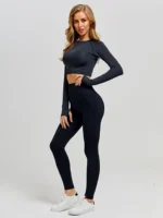 Flexelevate Black Vital Seamless Yoga Set Gym Clothing