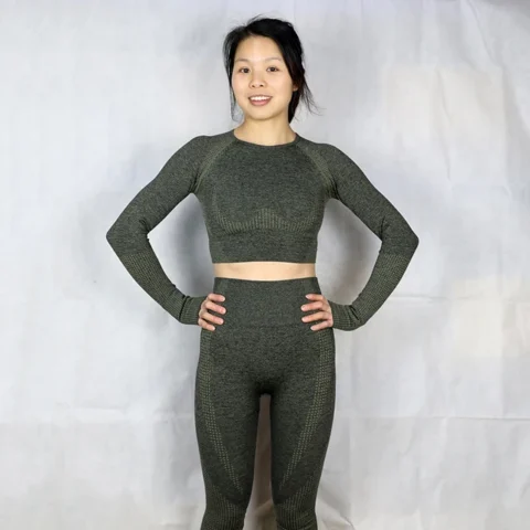 Flexelevate Green Vital Seamless Yoga Set Gym Clothing