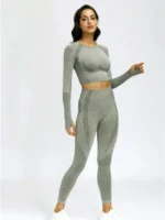 Flexelevate Light Green Vital Seamless Yoga Set Gym Clothing