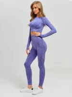 Flexelevate Purple Vital Seamless Yoga Set Gym Clothing