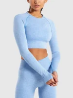 Flexelevate Sky Blue Vital Seamless Yoga Set Gym Clothing