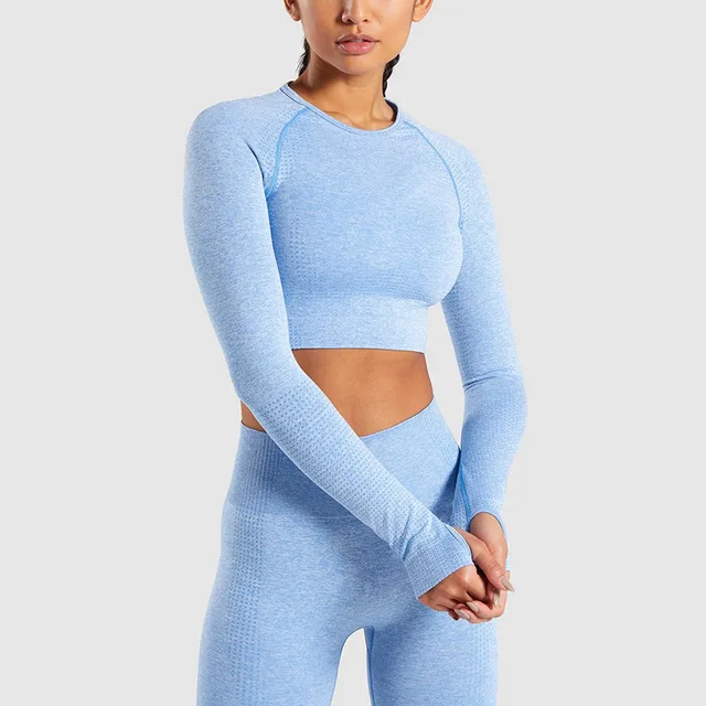 Flexelevate Sky Blue Vital Seamless Yoga Set Gym Clothing