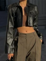 Flexelevate Xeemilo Autumn Faux Leather Short Jacket