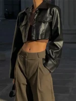 Flexelevate Xeemilo Autumn Faux Leather Short Jacket