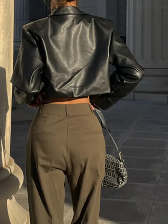 Flexelevate Xeemilo Autumn Faux Leather Short Jacket