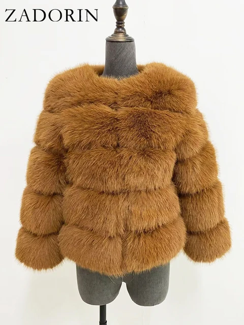 FlexElevate Elegant Faux Golden Fur Jacket
